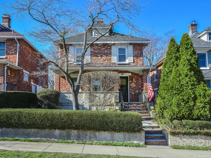 Charming brick Colonial on a quiet street close to the water, shopping and Garvies. Features warm and welcoming entry foyer with wood flooring, formal living room with new windows, formal dining room, large kitchen with gas cooking and door to back yard and patio area. Second story features three bedrooms and full hall bathroom. Walk-up stairs to unfinished attic. Full basement with tv area, laundry and ample storage. Private fenced back yard with patio and storage shed.