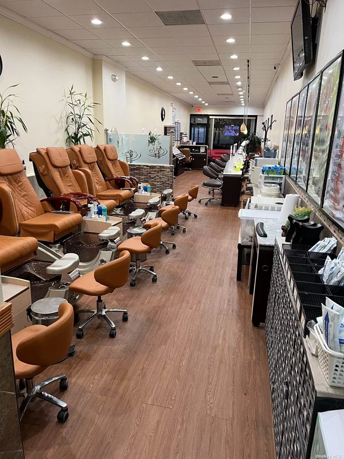 Long Island Bethpage Turnkey Nail Salon Business. Approx. 1, 200 SF interior with 7 manicure tables, 6 pedicure chairs, 2 wax/spa suites, ventilation system, 5 regular staffs. 5-year lease w/option for 5. $3, 570/monthly rent include RE tax and garbage removal, 3% up/yr. Business open 7 days/week. Parking lot in the back. Business located in downtown Bethpage commercial district with lots of stores and near L.I.R.R station.