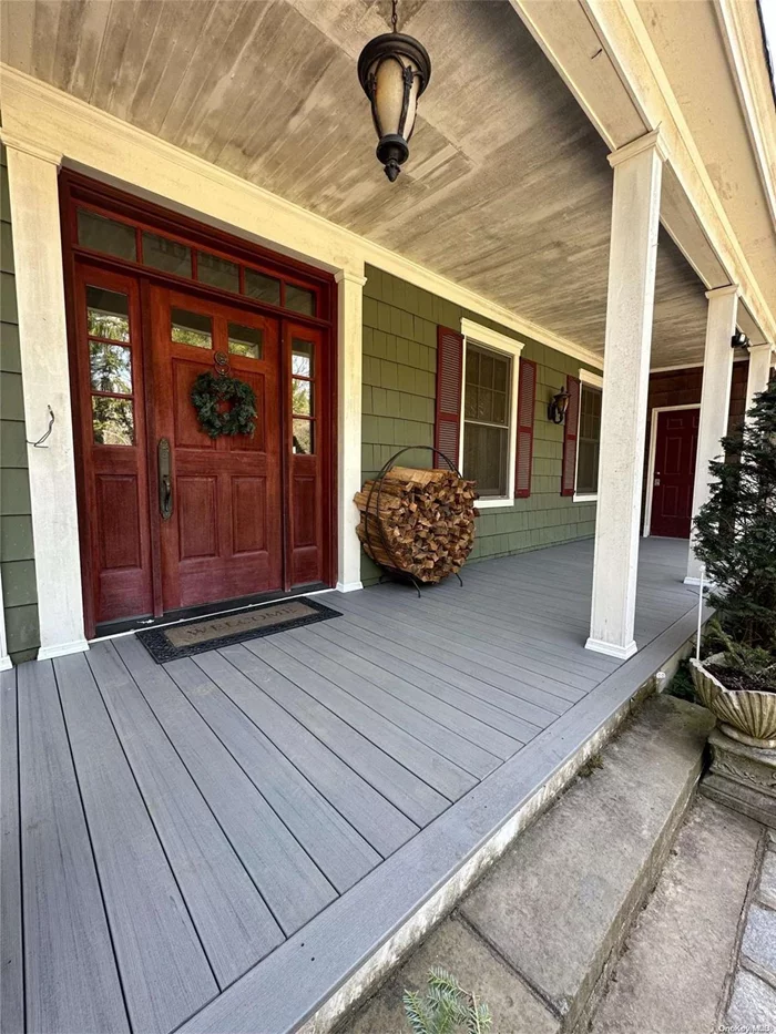 Entry Foyer with Entrance to Living Room With 2 Fireplaces