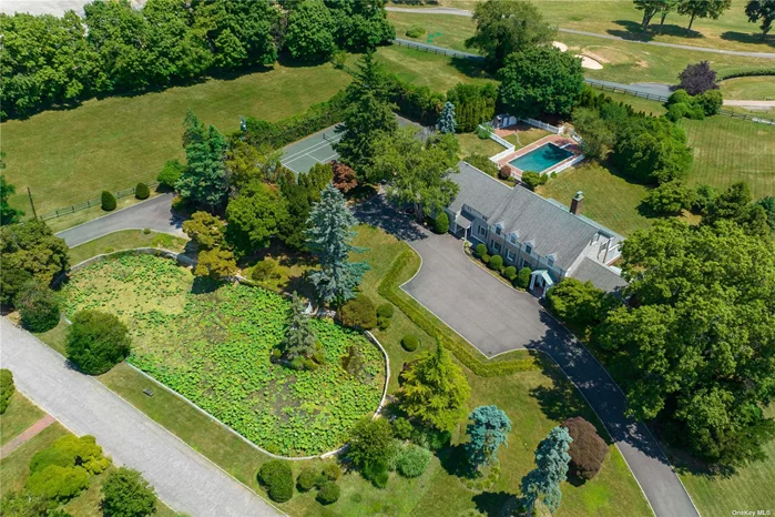 The last private property in this Size in Brookville, Spectacular, Sprawling Estate On 19.77 Acre land, Adjoining Country Club. Pvt. Driveway W/ Beautiful Landscaping & Pond. In the main house, 1st Fl Has Living Rm, Kitchen, Dining Rm, Powder Rm, Wood Paneled Library, Huge High Ceilings Family Rm. 2nd Fl Has Abundant Natural Light, 6 Br, 2 Mstr Suites/Walk-In Closets & Full Baths. Huge Backyards & Stone Patio with fenced in-groud Pool & Tennis Ct. This rental property Is Perfect For Private Gatherings.