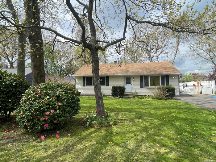 Fantastic opportunity and location plus on this 3 bedroom 2 full bath expanded ranch South Of Montauk! 75 x 150 property, oil/ hot water heat, hardwood floors, fully fenced yard and low taxes $11848 before star!-