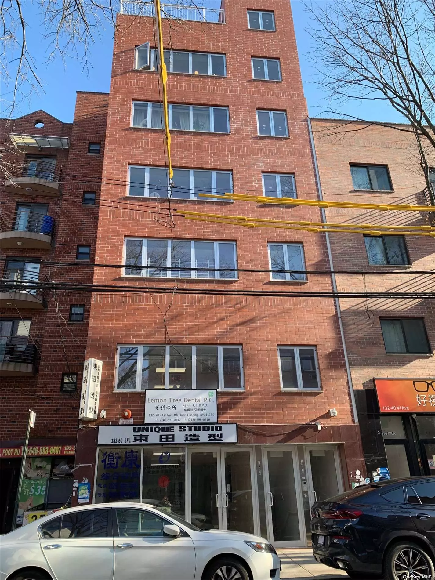 6 floors of offices, 6 store/offices+ finished basement, Central AC, Elevator, three exits each floor, great income/high ROI. Maintenance fee $400 per floor (total 6 floors)