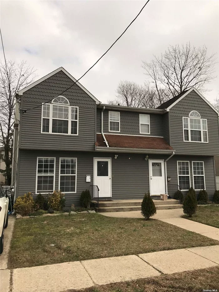 Bright & spacious 3 bedroom. 2.5 bath duplex. 1st floor has large eat-in kitchen, living/dining room combo with fireplace and powder room. 2nd floor has primary bedroom with full bathroom, 2 additional bedrooms with full bathroom. Full finished basement and 2 off-street parking spots.