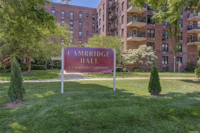 Welcome to Cambridge Hall, a beautiful co-op development, surrounded by manicured lawns and perfectly situated near all. This bright and spacious Junior 4 has a separate office/2nd bedroom. Unit welcomes you with hardwood floors, plenty of windows for tons of natural light and an open concept living and dining space. Huge walk-in storage closet, king-sized primary bedroom, updated kitchen and bath. Cambridge Hall offers residents with an on-site Resident Manager, well maintained grounds, and massive outdoor pool which is included in the maintenance. Subletting is allowed after 2 years. Location is ideal with easy access to restaurants, cafes, house of worship, transportation, and just 2 minutes from Alley Pond Park. This one won&rsquo;t last.