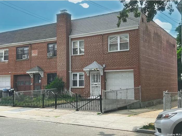 Elmhurst Legal Two-Family Brick House In Ready To Move-In Condition. Each level is close to 1, 000 SF. Full finished basement with separate outside entrance. Located minutes from supermarkets, stores and subway station. Ideal as self dwelling or investment. SOLD AS IS.