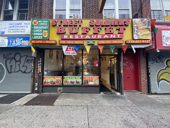 Fully renovated mixuse in the prime neighborhood of East Flatbush. Currently set up as a Buffet Restaurant on 1st floor. 2nd Floor has a 2bedroom in front and 1 bedroom at the rear. Basement is fully finished and tiled. Lots of storage can be reconfigured to your likeness.