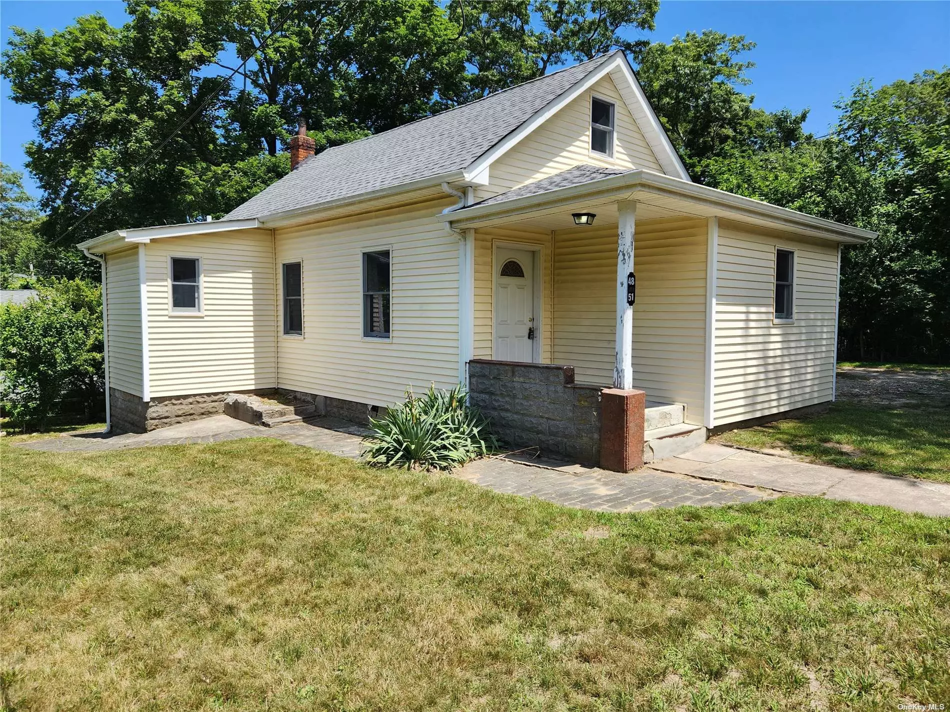 Excellent three bedroom house for rent. The home is located on a nice block in the Rocky Point School District and includes an unfinished basement for extra storage. Washer and Dryer hookups are also included.