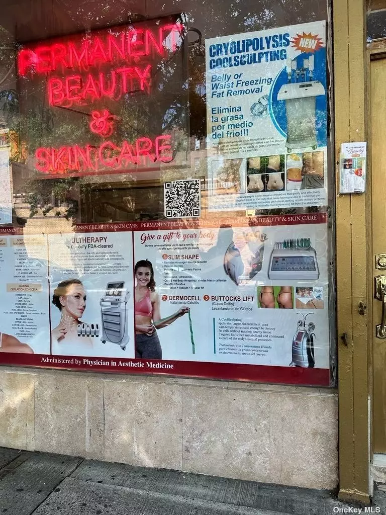 Location, location, location! Anti-Aging Skin Care Center in an Affluent Section of Sunnyside Queens is for sale. Business is fully functioning! The owner of this business has built a great following of clients. Some of the services provided at this center are: body treatments, photo rejuvenation, massages, hot/cold body wrap, Dermocell, Lymphatic massage, eyelashes, facial treatments, laser hair removal, make up, and permanent make up, waxing, buttocks lift, slimming treatments and so much more. all machines included in sale. Current rent is $2800/month. Plenty of expansion opportunity for a new owner. Don&rsquo;t miss this opportunity of a turn key operation sale