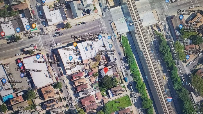 Developer delight, Lot 100 X 100 total of 10000Sq.ft. with C2-3 & R6B overlay. 3.3 Mil. as is with a 1 family house on site & 3.8 Mil. with approval plan for HOTEL. Right off Liberty Ave & Van Wyck Exp. Convience to all, Near Stores, Hosipital and Kennedy airport. alot of potential!