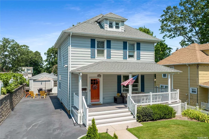 Step into the timeless elegance of history seamlessly blended with modern luxury in this exquisite circa 1909 home, nestled in the heart of downtown Oyster Bay on the coveted North Shore of Long Island. Meticulously renovated to cater to today&rsquo;s discerning lifestyle, this residence harmoniously marries historic charm with contemporary comforts. Boasting 3 bedrooms and 2 bathrooms, this gem offers spacious living with a touch of nostalgia. The heart of the home is a stunning kitchen, adorned with stainless steel appliances and crowned by an oversized kitchen island. Nestled on level lot, the property enjoys a commanding hillside location that offers enchanting glimpses of water views. The elegance of hardwood floors dances through every room, creating an atmosphere of classic grace and sophistication. The wraparound porch beckons you to savor the outdoors, offering a serene vantage point for relaxation and enjoyment. A charming backyard provides an intimate space for al fresco gatherings. With a basement and attic featuring high ceilings, the possibilities are limitless - studio, playroom, exercise space. Indulge in the vibrant lifestyle of the area, with its renowned restaurants, shopping, beaches, arboretums, parks and private clubs. With updates thoughtfully woven throughout the home, you&rsquo;ll enjoy the convenience of modern amenities while basking in the charm of yesteryears. This historic treasure presents a rare opportunity to own a piece of Oyster Bay&rsquo;s past while embracing the luxuries of the present.