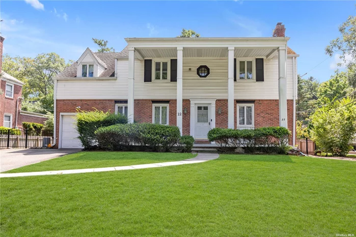 Welcome to this elegant 5-beroom, 3.5-bathroom Colonial nestled within the prestigious Saddle Rock Estates of Great Neck. This spacious home featuring 4 generously sized bedrooms on the 2nd floor and versatile bedroom/office on the 1st floor. The property showcases and inviting eat-in kitchen, perfect for daily meals, complemented by a sophisticated formal dining room for special occasions, plus a cozy den. The finished basement adds an extra dimension, offering ample space for recreation and relaxation.