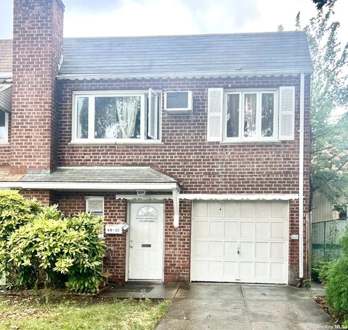 Brick Semi-Attached 3 BR, 2 Full Baths house with private Backyard on a Quiet block of Fresh Meadows, large Building size 22.33&rsquo;x42&rsquo; Lot 26&rsquo;x95&rsquo; Spacious and Sunny Rooms, hardwood Floors throughout, 2-Car Garage + Parking on private Driveway, close to Shopping Center and house of worship