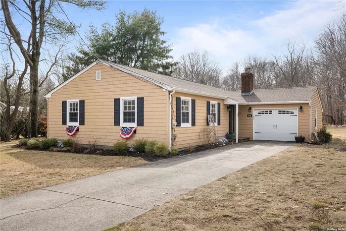 Chic ranch at 600 Corey Creek Lane, Southold. Featuring a beautiful wood-burning fireplace centered in the living room with high vaulted ceilings. 3 beds and 2 baths complete this home with an updated kitchen flowing into the dining area. Outside is a generous-sized patio with a firepit perfect for unwinding and having a relaxing night. Great location; close to town with shops and restaurants plus access to Corey Creek at the end of the road. Available Dec 1 - March 31 @ $4k/month. Also available Summer 2024- please inquire RP# 0512