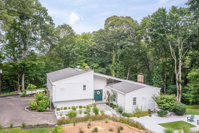 Tranquility Abounds At This Beautifully Renovated, Sunny 4 Bedroom 3 Bathroom Contemporary On 3.34 Totally Private Acres In HOA Community In Oyster Bay Cove. 22&rsquo; Entry Hall Leads To Open Floor Plan Concept First Floor Featuring Living Room w/ Glass Sliding Doors To Large Deck, Eat In Chef&rsquo;s Kitchen w/ High End Appliances, Quartzite Countertops & Oversized Wood Burning Fireplace, Den, & Dining Area. Spacious Primary Bedroom w/ Luxurious Bathroom, Walk In Closet & Entry To Private Deck. Recently Gut Renovated Finished Basement w/ French Drain & Complete Water Proofing. New Driveway + Masonry @ Entry. Extensive New Landscaping + 4 Zone Sprinkler System Added. All New Wood Doors. Closets + Pantry Customized. Feel Connected To Nature In This Wonderful Hideaway Gem! Private Beach/Mooring Rights! (Separate Swan Cove Association Fees)