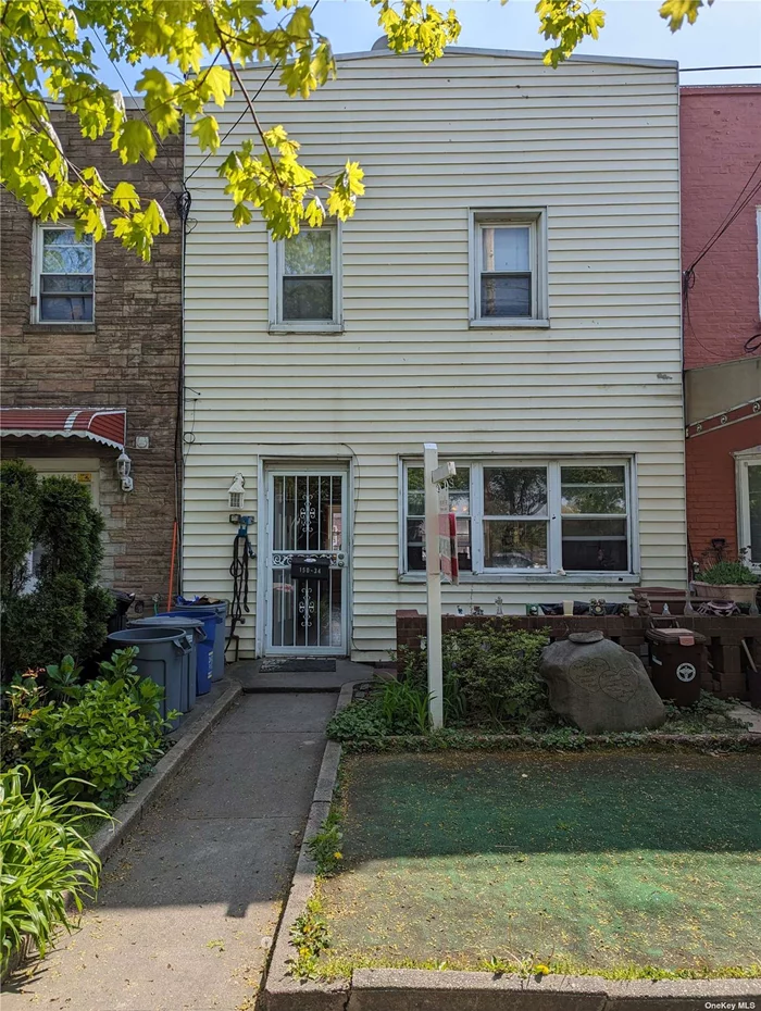 location location !  R- 4B zoning !  a true mother/daughter home,  3 bedrooms, 2 full baths,  walk - in, renovated basement  , front deck, huge backyard with tool shed,  attached garage,  and one car private parking on the driveway. walking distance to BUS 17,  25/34 on Kissena blvd,  Queens College,  Dunkin donuts , restaurants , the park and more!
