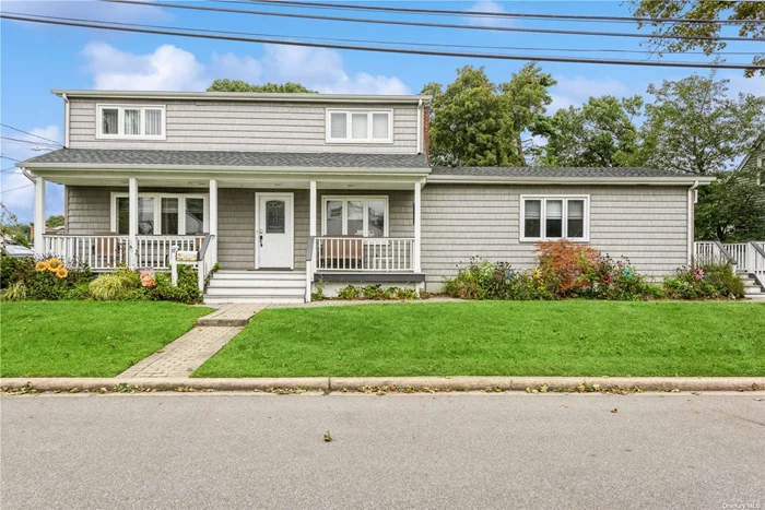 Expanded Ranch offers 10 rooms, room for Mom...5 bedrooms 3 baths endless possibilities!!!! The location is close to parks, shopping and the LIRR. Vinyl sided, roof is 12 years old. Trex porch, cottage style landscaping, in ground sprinklers.