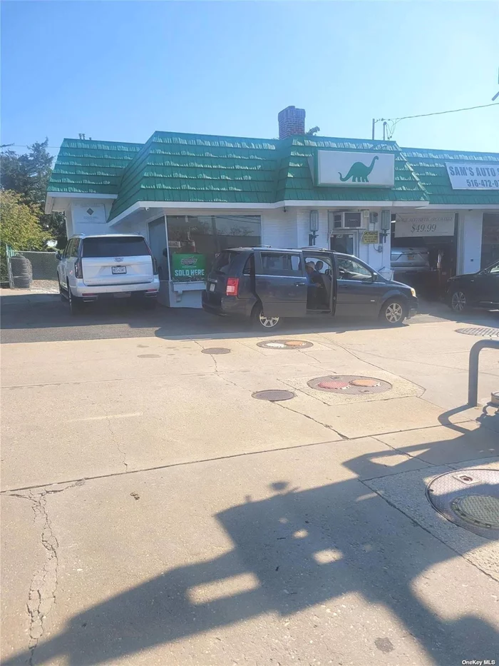 gas station with 2 pumps, 2 bays, specializing in wheel alignments, tire sales, 3rd bay could be restored for use. Large lot with rental income space for approximately 20 cars. Newly renovated office, exceptionally clean and updated bathroom, storage room. Business was just approved for inspections.