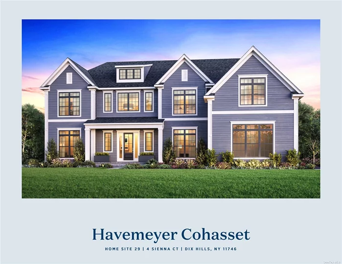 This Havemeyer Cohasset Elevation faces Southeast. Home features 5 bedrooms, 5.5 baths and is anticipated for delivery by Late Summer/Early Fall 2024 Occupancy. The porch opens to the airy foyer, seating area, and beautiful formal dining room with a tray ceiling. The two-story great room is the centerpiece to an expansive main living area, spacious casual dining area with access to the outdoor living deck. The kitchen has a center island w/breakfast bar, dual ample storage, and a butler pantry to the dining room. The primary bedroom suite features tray ceiling, generous closets & vanities, large soaking tub, shower with seat, & private water closet. All additional bedrooms have adjoining baths with ample storage. Home also features a finished lower level with full bath, 2nd floor laundry, and attached 3 car garage. Taxes are estimated, pending town assessment.