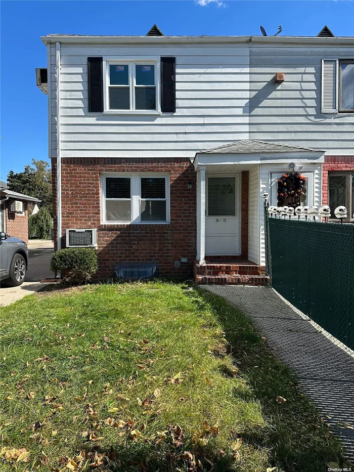 Prime Location. This house is semi-detached with duplex style. House is newly painted, new flooring, new windows, new heating system and new appliances. Long Driveway with detached garage. Queens County Farm Museum is nearby. House is in As-is Condition.