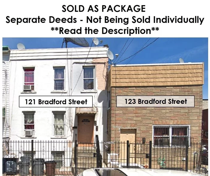 TWO PROPERTIES SOLD AS PACKAGE - with 121 Bradford Street. Combined Asking Price of $1, 096, 000.  **Subject Property is a 1 Family, with an Additional Buildable Square-Footage of Approx. 1321 Square Feet; Lot is 15x100 with Current FAR of .47 with a Possible FAR of 1.35; Zoned R5B. ($448, 000)  **Adjacent Property (121) is a 2 Family, with an Additional Buildable Square-Footage of Approx. 1400 Square Feet; Lot is 20x100 with Current FAR of .47 with a Possible FAR of 1.35; Zoned R5B. ($648, 000) Delivered Vacant, Submit All Offers!