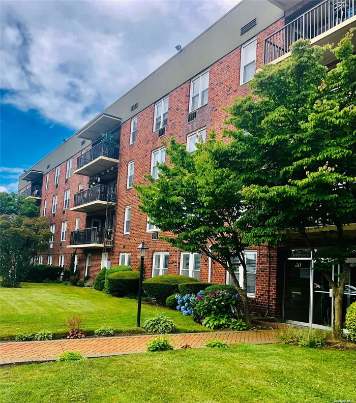 1BR updated Coop with Heated Pool, Lovely Terrace and Free parking. Renovated Jr4 W/ Newer Kitchen, Full Bath & Hard Wood Floors. Heat/Water and cooking Gas all included. AC Units are Gifts. Enjoy summer Pool Side Deck W/ Maintenance Free Living! Proximity to Long Island RR, Transportation, Shopping, Parks and Parkways.