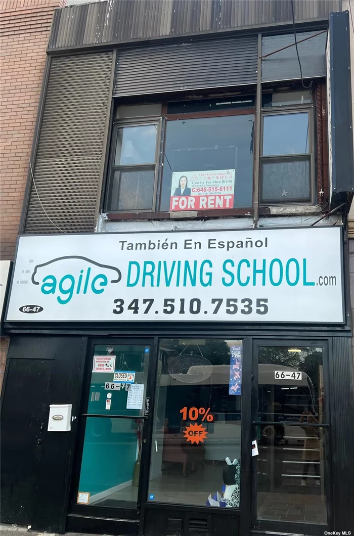 The affordable second floor front office for lease. Located in the heart of Maspeth, close to Q58, 59 bus stops, Key Food supermarkets, shops and the banks, heavy footsteps and vehicles traffic. Easily Accessible to LIE.