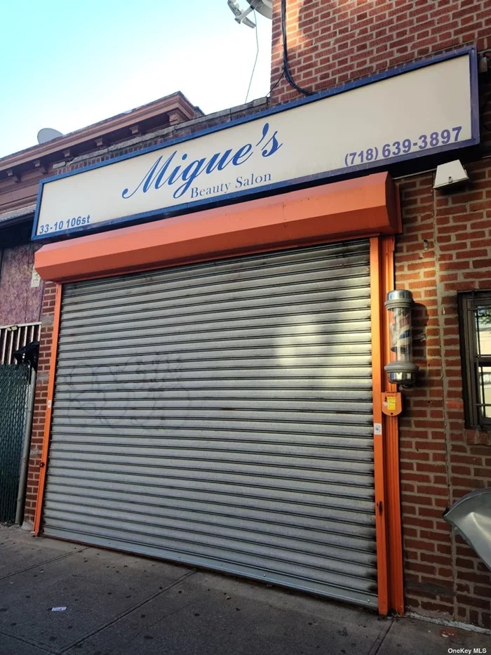 CORRECT ADDRESS: 33-10 106TH STREET Prime Commercial Space suitable for Salon, office use, or Cafe Utilities not included: Taxes included in lease Price