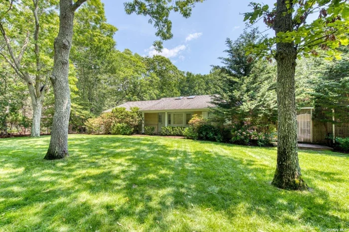 Totally Private, Green Summer Oasis. Enjoy this contemporary designed cottage, six minutes from Southampton Village. The calm, tranquil interior, large recreation room, lush garden and heated gunite pool make it perfect for Summer living.