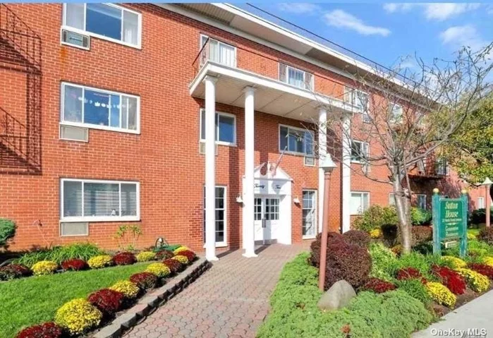 As is. Prime first floor unit. Sutton House is in the heart of Rockville Centre. Blocks from the Village. Close to all. Minutes from the train station. Laundry and garbage on same level. Features entry foyer, galley kitchen, living room/dining room combo, full bath and large bedroom with wic. Multiple additional closets. Maintenance fee includes heat, water, snow removal, and assigned parking spot.