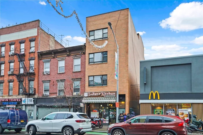 Brick 4 story mixed use building in the heart of Williamsburg. Constructed in 2005. Featuring 6 open layout apartments approx. 800 s/f each. The 2nd fl rear apt. has a private balcony. The 1st fl. consists of a restaurant which is 1650 s/f + a 1650 s/f full basement with 2 separate bathroom facilities and can be delivered VOT. There is a tax abatement with approx. 10 years remaining. Additional air rights, all units have separate heat and hot water. Great Location, only 2 blocks to subway and near everything this vibrant neighborhood has to offer.