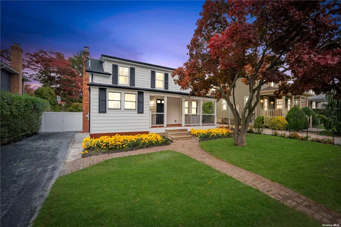 Beautifully renovated two-story residence located in the sought-after neighborhood of Locust Valley.This newly renovated gem, completed in 2023, offers three bedrooms and two full bathrooms. Oakwood floors throughout. Brand-new kitchen equipped with new appliances. Adjacent to the kitchen, a formal dining room.This home offers an incredible in-ground saltwater pool with a paver patio in the backyard, perfect for summer gatherings and entertainment. Enjoy your morning coffee on the charming front porch.The full finished basement adds extra space for storage.Located a short distance away from local shops, coffee shops, dining, nature trails and beautiful beaches. Locust Valley Train Station located a mere 0.2 miles down the street.