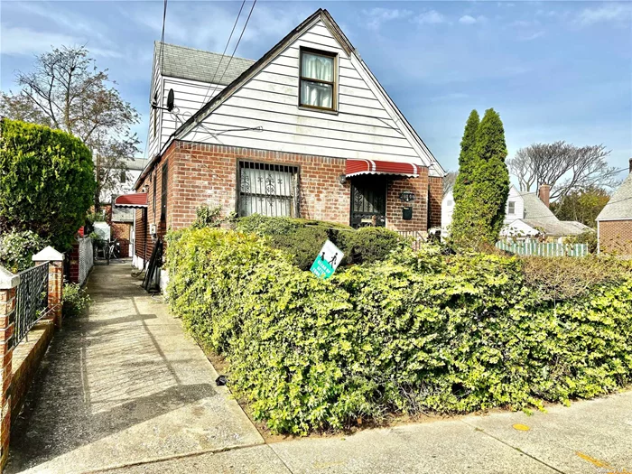 Nice Size Corner Lot Cape With Lots Of Potential With 7 Rooms 4 Bedroom, Hardwood Floor, 1 Bath, Full Basement With Private Entrance, 1 Detached Car Garage, !!Don&rsquo;t Miss!! Property Is Being Sold As-Is.