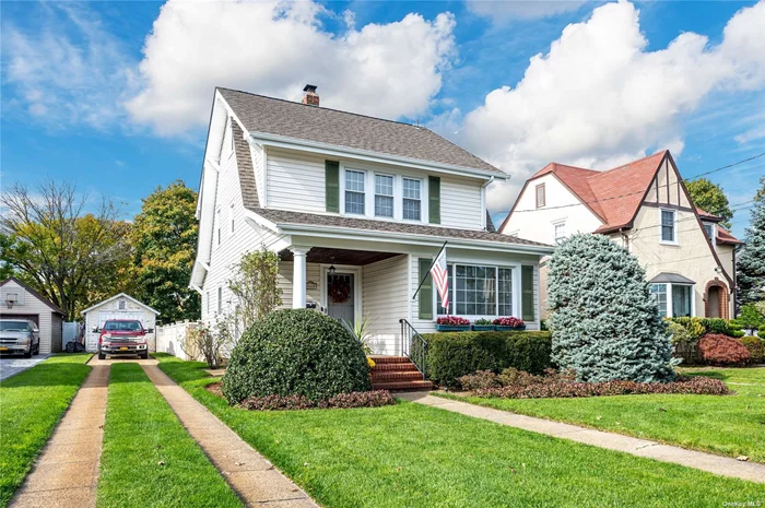 Welcome to this charming colonial with front porch in the heart of town sitting on an over sized property over 150&rsquo; deep. This home is fully updated and immaculate with gorgeous hardwood floors throughout the spacious living room, office area and dining room. The modern eat in kitchen has an exit to the AMAZING yard and detached garage. There are 3 spacious bedrooms on the second floor and a full basement with ceilings high enough to finish for additional living space. Are you ready to finally find the right home?!! Here it is with low taxes and no flood insurance required!