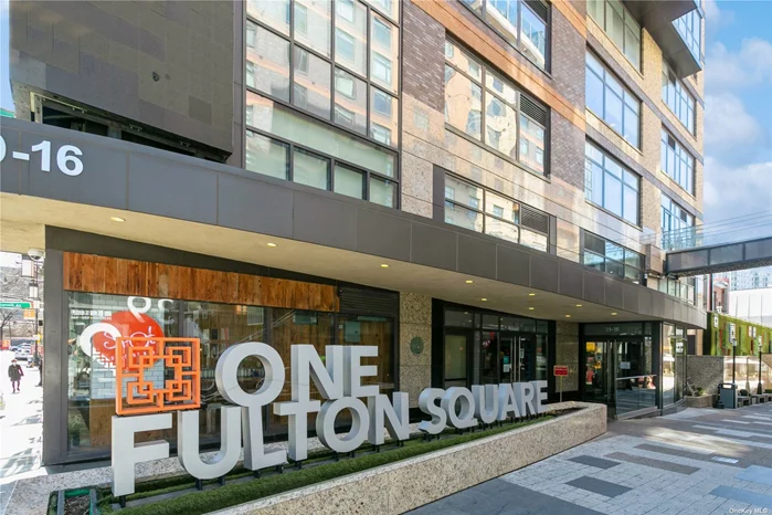 Prime Downtown Flushing! Fully furnished, New renovation one bedroom apartment in One Fulton Square. South facing with Natural Sunlight. Rent includes water , hot water, gas . The tenant only pay electricity. Stainless steel appliances, washer/dryer in unit, valet parking available in basement. 24 hours doorman, close to all locations including #7 train, short commute to Midtown Manhattan, LIRR and buses stops, restaurants, supermarkets and much more