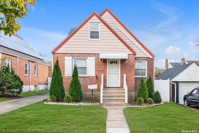 Well maintained detached 1 family Cape in the highly sought after neighborhood of Fresh Meadows, sitting on over 5300 sq ft lot, 4 car paved driveway, space playground and/or garden. zoned for school district#26. Offering 4 generous sized bedrooms 2.5 baths, formal D/R, OSE for the basement. Gorgeous deck in the private fenced yard for R & R time or hosting family and friends. Close to parks, transportation, shopping, and schools. Enjoy the convinence of a vibrant community while living in the beautiful and scenic treelined block. You can have the best of both worlds.