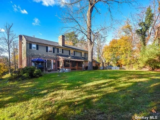 Builder&rsquo;s own Colonial on flat 1 acre grounds, steps to LIRR & Plandome Country Club. Enormous rooms, dramatic stairway, wood floors throughout. Huge cook&rsquo;s Eat-in-Kitchen, Living Room and Family Room with fireplace, banquet-size Formal Dining Room, screened-in Porch to enjoy summer evenings.