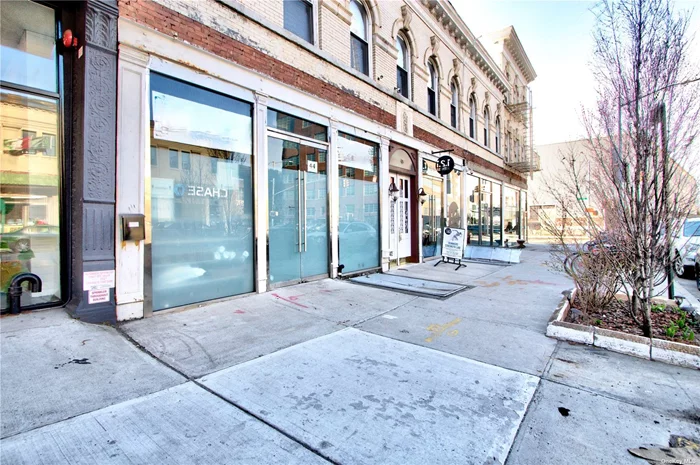 Amazing 3200 sq retail storefront with basement.? Space is Fully built out for any type of business.?.? Floor to ceiling Glass entry with 8&rsquo; doors, 11&rsquo; High Ceiling with Recessed Lighting, Exposed Brick walls HVAC cooling and heating system, Finished Basement with 8&rsquo; Ceilings and recessed lighting. Front Loading Floor Gate to basement, Bathroom, 200 amp 3 phase electrical service.? Any Use Considered. Call Ed For more info and Showing
