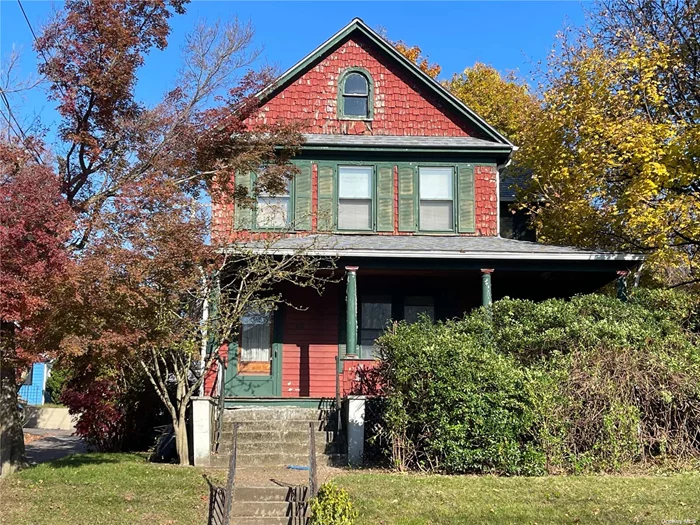 Diamond in the rough. Turn of the century Victorian, wrap around porch, 2/3 bedrooms, 1.5 baths, bright walk up attic, unfinished basement. Close to the town, train, shops and waterfront. Large backyard, new roof. Great location and potential. House being sold as is.