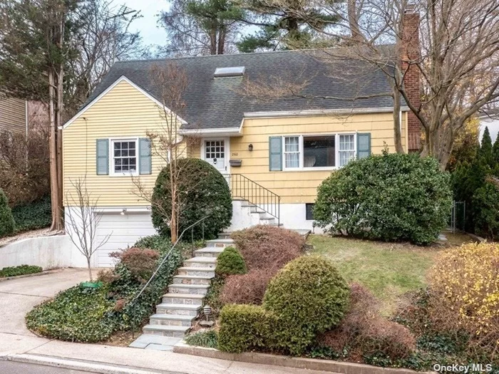 Charming 5-bedroom, 2 full bath Cape offers entry foyer that welcomes you to an inviting living room with fireplace, formal dining room, eat-in kitchen and hardwood floors throughout. Main floor offers two bedrooms and 1 full bath. 2nd floor boasts large, bright landing, 3 nice size bedrooms and 1 full bath with double vanity. Full basement with laundry and 1-car garage. Easy living with location close to town, train & Manhasset Secondary School. Fantastic opportunity to make this home your own! Sold as is.