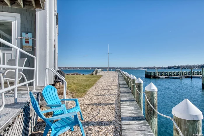 Waterfront Condo in desirable West Dublin with views of Peconic Bay and Shelter Island. This first-floor end unit has hardwood floors throughout updated kitchen and baths and waterside living room with wood burning fireplace. The Grounds include salt water pool, tennis court, pickle ball, bike storage, private sandy beach, and boat slip. Short distance to all Greenport Village has to offer. Easy access to Train, Bus, and Shelter Island ferry.