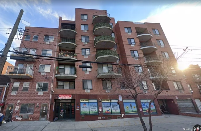 ***Ground Floor commercial space in Northside of the Flushing, 4 large windows facing to 35 Ave with half bathroom, central A/C systems .**** Regular Monthly Common Charge: $414.16 + short terms special assessment $414.16 per month ****