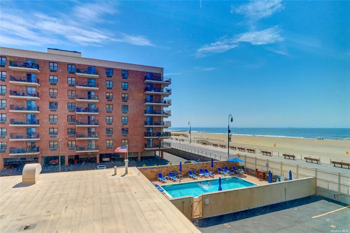 SUMMER RENTAL! One of Long Beach&rsquo;s premier luxury Condos on the boardwalk. Full Gut renovation 2020!! Open LR/EIK/DR w Full length Direct Ocean Views. Sunrise to Sunset Priv wrap-around terrace. HW floors. approx. 1794&rsquo; living area. 3rd bed/office. Quartz counters, GE Profile appliances. Warming drawer. W/D in Unit. M-suite w Lg custom w/i closet. All new Kitchen, Baths, appliances, PTAC w wireless thermostat, Hunter Douglas blackout wireless shades & Blinds, Lighting/fans, etc. Plenty of added storage. Near LIRR & all! Easy Access to beach 12Hr Concierge/Doorman. 2 parking spots- outside & heated indoor corner Garage w/storage. Pool/patio. No Pets preferred
