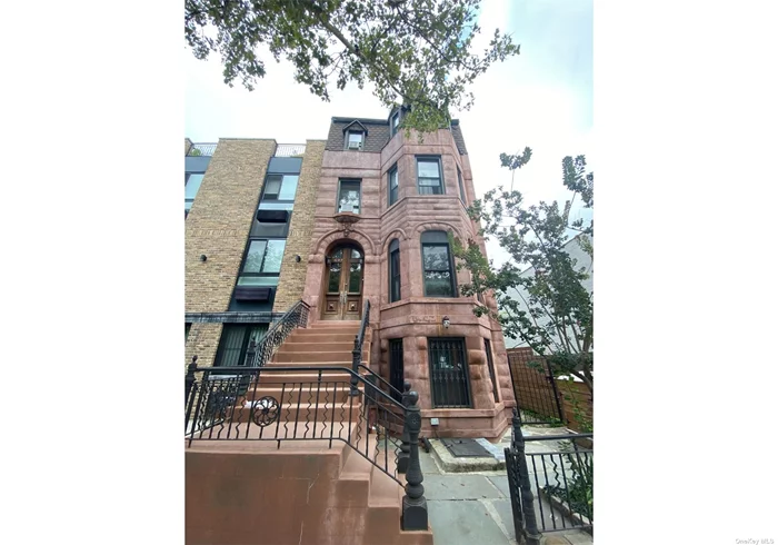 4 Family Semi-Detached Renovated Brownstone w/ Backyard! This stunning Queen Anne Victorian style brownstone is located in prime Stuyvesant Heights and surrounded by the trendiest restaurants and cafes. Short walk to the A, C train (Utica Ave); 5 blocks to the J, Z train (Halsey St). With 2, 525 square feet of unused FAR, there is plenty of potential for expansion and customization to suit your needs. Whether you&rsquo;re looking to add more units, create a luxurious owner&rsquo;s suite, or convert the property into a single-family home, the possibilities are endless.  This Property features: - 8 bedrooms, 4 bathrooms - Three full floor through units, a ground floor unit, plus a finished basement - Meticulously designed building with exquisite original woodwork in staircase, doors, and pre-war crown moldings - All units have been fully renovated - Stainless steel appliances, Dishwasher & granite countertops in each unit - 1st & 2nd floor units have W/D - Hardwood floors throughout building - 25 x 100 lot with additional 2, 525 sq ft of unused FAR - Three sunlight exposures which adds to the building&rsquo;s appeal - original cobble stone pathway on side yard which leads to a beautiful, serene backyard Other features include finished renovated basement; separate entrance to ground floor unit; plenty of storage; exposed brick; massive private backyard; low expenses! Lot: 25 x 100 ft Bdg: 18 x 42 ft Zoning: R6B FAR: 0.99; Max FAR: 2 Taxes: $6, 675/Yr