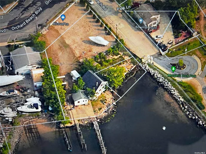 Waterfront with Dock. Build your Marina / Restaurant. 104 total boats as of right. Break down of Mooring and slips coming soon. Manhasset bay Sunsets! Owner will finance 50%. Call for details. Video and survey to come.
