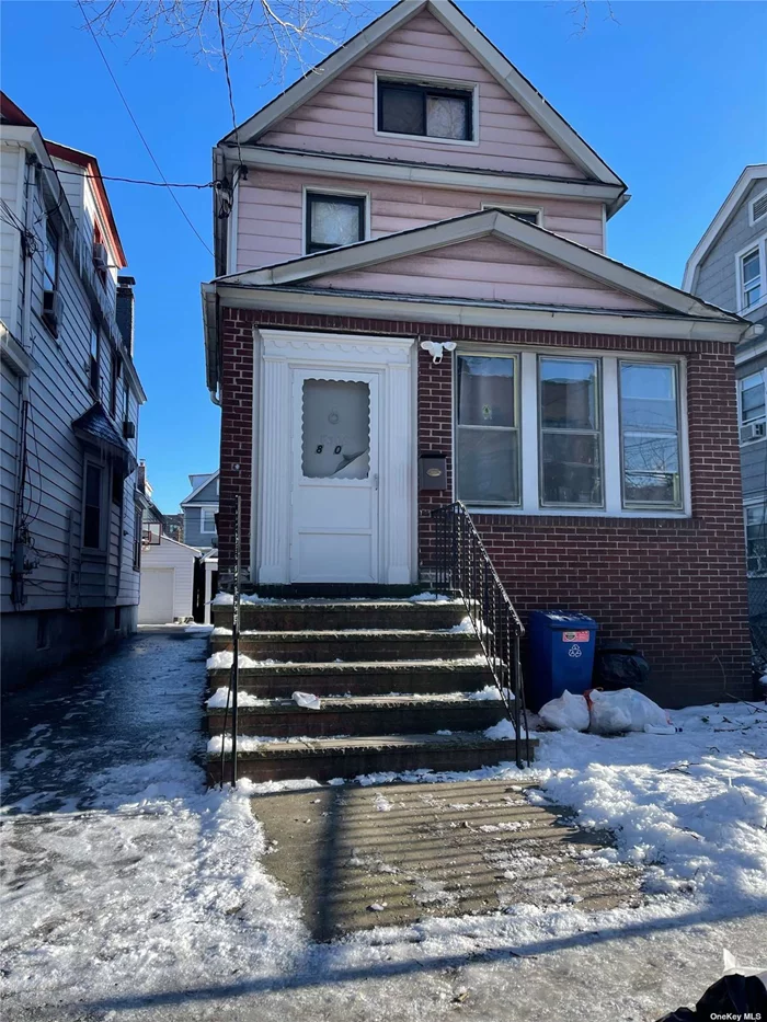 Location , location , location,  there is one family in the heart of elmhurst,  close to Restaurant, public Transportation The 3 bedroom living-room sunroom, walk up finished attic , full high ceiling basement , it&rsquo;s good investment.