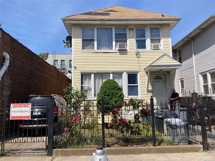 Great Investment Opportunity Prime Location, 2 Family House In The Vibrant Jackson Heights, Just Steps Away From 37 Ave. 2 Short B locks To Roosevelt Ave And #7 Train Station. The Possibilities Are Endless, 30X100 Lot, R-6B/C1-4 Zoning, Can Build As Structure Of 4 To 5 Levels Mixed-Use Building. At This Time The Property Is Producing An Excellent Monthly Rent Income, THE PROPERTY WILL BE DELIVERED VACANT, Building Size 20X58 Private Driveway, 8 Bedroom, 4.5 Bath, Full Basement With Separate Entrance, And Backyard. The House Needs Work And Is Being Sold As Is. All Information Is Deemed Accurate, Prospective Buyer Must Verify.