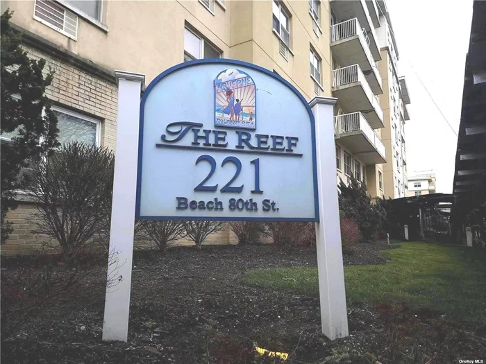 Welcome to The Reef. A well-maintained premier condo building in the heart of Rockaway Beach. This 1-bedroom condo is located on the fifth floor and has ocean view from the balcony. Living room and dining area with open concept. The galley style kitchen has all the features that a food connoisseur would need. Common Laundry facilities, Recreation Room, outside green space with Barbecue and Deeded Parking Spot P-17 are all included. Best of all, the Ocean and Boardwalk are only one block away. Very close to JFK airport, walking distance to YMCA, shopping, trendy restaurants, local and express bus, A train and a short shuttle bus ride to the NYC ferry. Do not miss this opportunity to own your amazing Condo by the Beach.