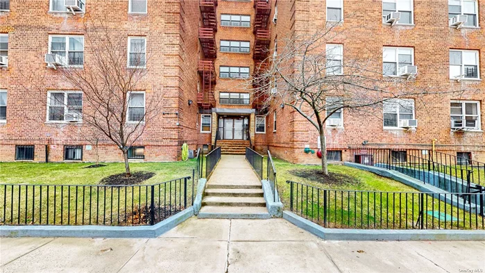 Welcome to this large front-facing 1 Bedroom Coop. This corner unit bring ample light from dual exposures. you&rsquo;ll love the layout with polished hardwood floors throughout. Large kitchen with plenty of working counter space and windows in every room. Conveniently located one block in from Queens Blvd and the subway, bus lines shopping, and restaurants..