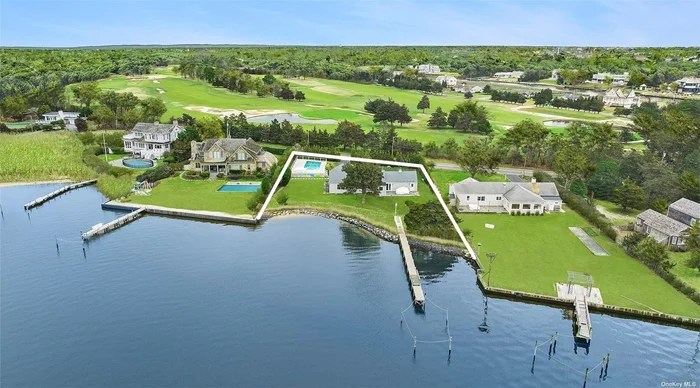 Nestled along the serene shores of Moriches Bay, this exquisite 3-bedroom, 2-bathroom expanded ranch is a coastal paradise that underwent a full renovation in 2019, ensuring a blend of modern luxury and timeless charm. Its prime location offers not only a private dock for boating enthusiasts but also a western exposure that sets the stage for awe-inspiring sunset views. The property boasts a heated saltwater pool, providing a luxurious oasis for relaxation and entertaining against the backdrop of the shimmering bay. Situated just across from the prestigious Westhampton Country Club, its close proximity to the vibrant Main Street of Westhampton Beach allows for easy access to an array of culinary delights, boutique shopping, and cultural experiences at the Performing Arts Center. Be in for summer 2024 in the Hamptons!