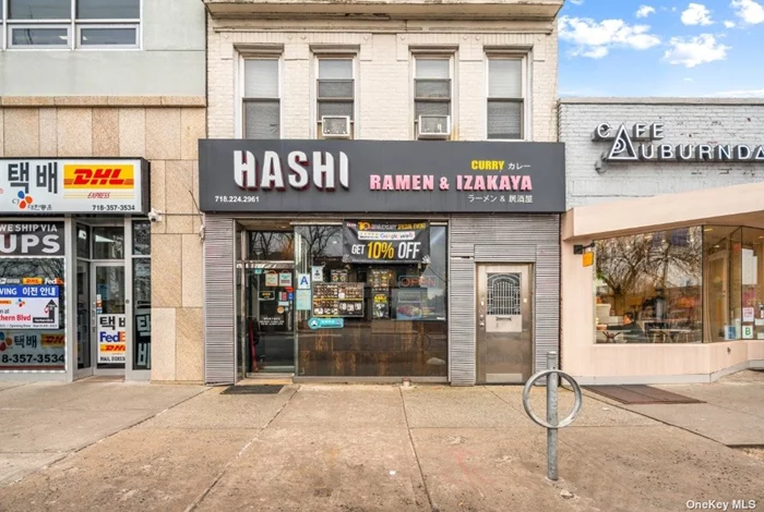 Location! Flushing Northern Blvd Ramen Izakaya Business for Sale. Size: 1100SF+Basement: 1100SF+Backyard. Rent: $4, 800/Mo. Tax: $342/Mo. Deposit: 3 Months. Lease: 5+5. Gross income: $500K. Prime location, 10 yrs well-known restaurant. The area is mixed office and residential. Easily find parking space. Fully equipped. Can add sushi or other meals. Have a liquor license. Welcome all!